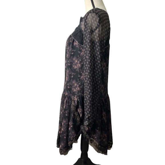 Free People Elsie Lace Chiffon Dress in Midnight Garden - XS Small - Picture 11 of 16